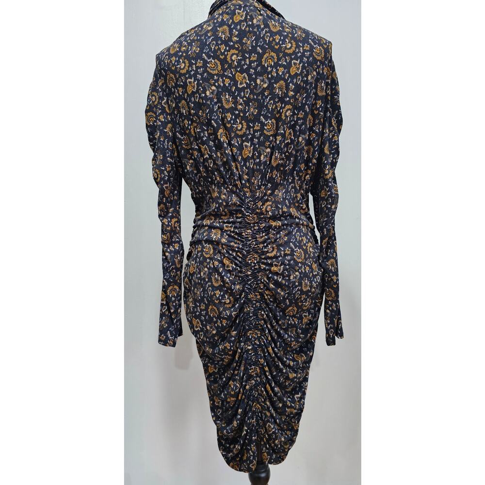 Veronica Beard Greta Dress, Ruched Bottom, Sexy,  Black -Multi Color Sz L - Picture 10 of 15